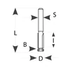 Kép 4/4 - IGM M106 Éllevágó maró - D19x50,8 L104,4 S=12 HW