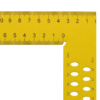 Kép 1/3 - Ácsderékszög sárga 700 mm kiosztással és rajzlyukkal Hedue