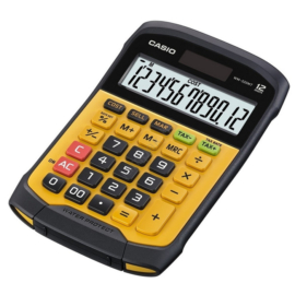 Casio digitális számológép vízálló fekete-sárga