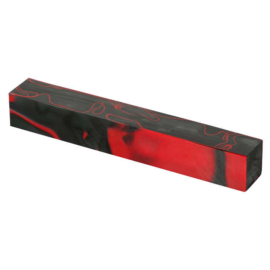 Akril Pen Blank eszterga anyag szürke-piros Dictum 20x20x155mm