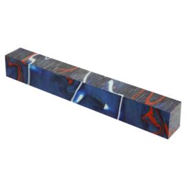 Akril Pen Blank eszterga anyag kék-piros-fehér Dictum 20x20x155mm