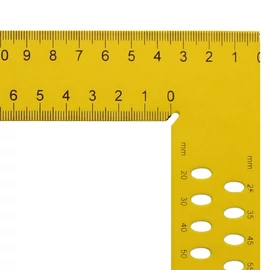 Ácsderékszög sárga 700 mm kiosztással és rajzlyukkal Hedue