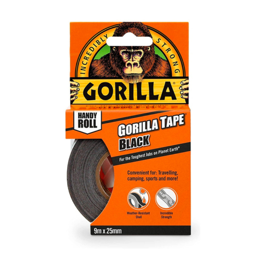 Gorilla Tape Handy Roll fekete, extra erős ragasztószalag 9,14 m x 25 mm