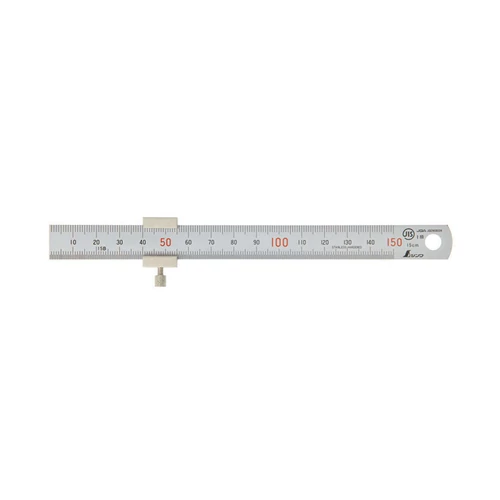 Shinwa japán precíziós vonalzó ütközővel 150 mm